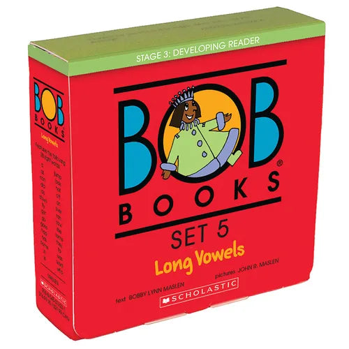 Bob Books - Long Vowels Box Set of 8 Paperbacks Decodable Phonics Books, Ages 4 and Up, Kindergarten, First Grade (Stage 3: Developing Reader)