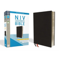 NIV, Thinline Bible, Giant Print, Bonded Leather, Black, Indexed, Red Letter Edition