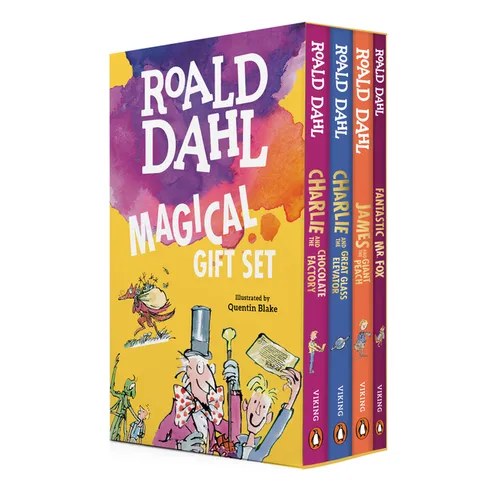 Roald Dahl Magical Gift Boxed Set (4 Books): Charlie and the Chocolate Factory, James and the Giant Peach, Fantastic Mr. Fox, Charlie and the Great Gl