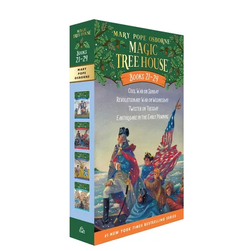 Magic Tree House Books 21-24 Boxed Set: Civil War on Sunday; Revolutionary War on Wednesday; Twister on Tuesday; Earthquake in the Early Morning