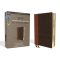 NIV, Personal Size Reference Bible, Large Print, Imitation Leather, Brown, Red Letter Edition, Comfort Print