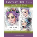 Fantasy Dolls Vol.2 Coloring Book Line Art: 25 Portraits of Big Eye Cuties