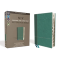 NIV, Personal Size Reference Bible, Large Print, Imitation Leather, Blue, Indexed, Red Letter Edition, Comfort Print