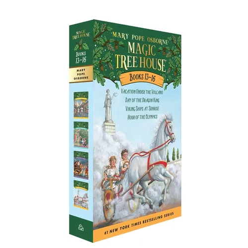 Magic Tree House Books 13-16 Boxed Set: Vacation Under the Volcano; Day of the Dragon King; Viking Ships at Sunrise; Hour of the Olympics