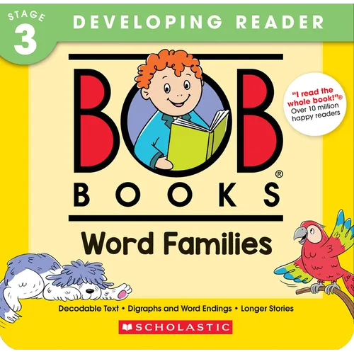 Bob Books - Word Families Box Set of 8 Paperbacks Decodable Phonics Books, Ages 4 and Up, Kindergarten, First Grade (Stage 3: Developing Reader)